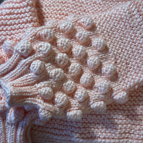 Hand Knit Pink Sweater - Picture 2 of 3